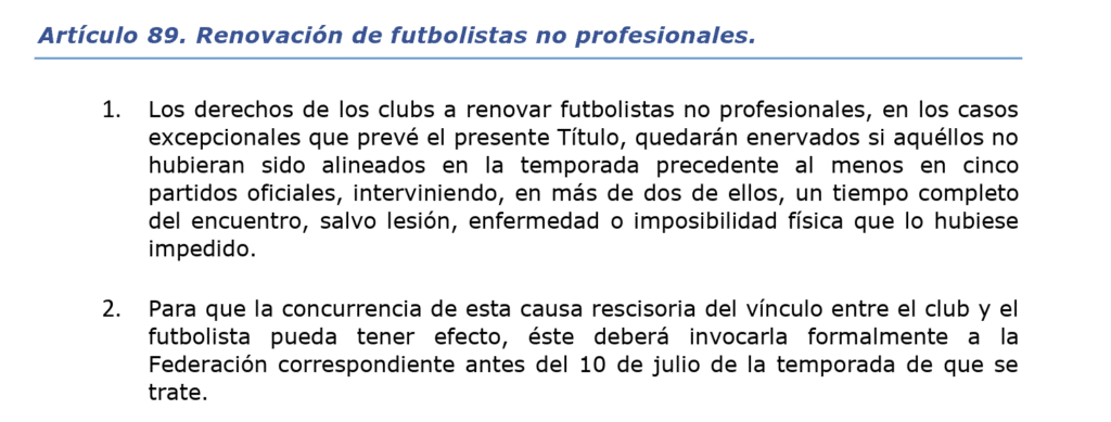 Artículo 89 Reglamento Ceuta para cancelar licencia de jugadores no profesionales