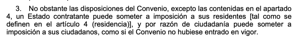 Cláusula reserva entre EEUU y España.